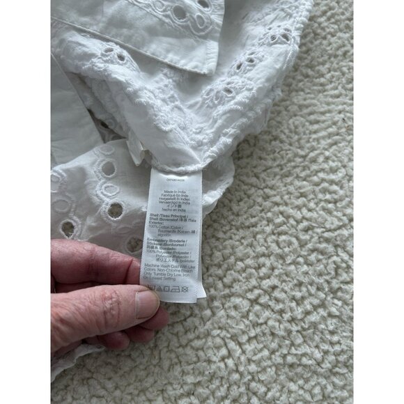 Madewell $148 Embroidered Oversized Button-Up Shirt Blouse White Size S #NU457 - Picture 14 of 15